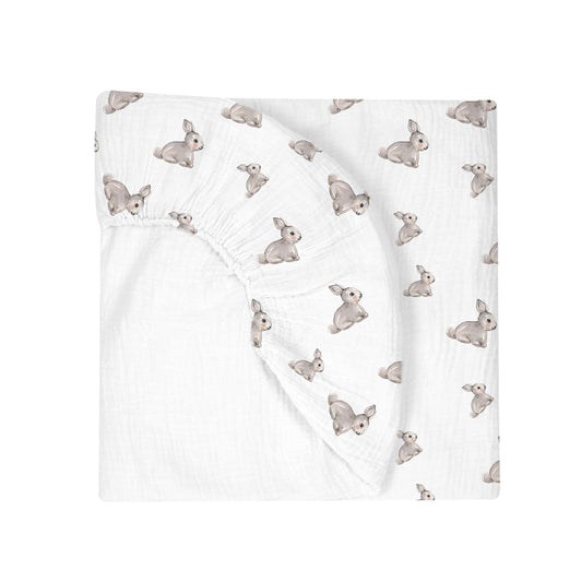 Lastikli Müslin Bebek Çarşaf - Iconique Lapin