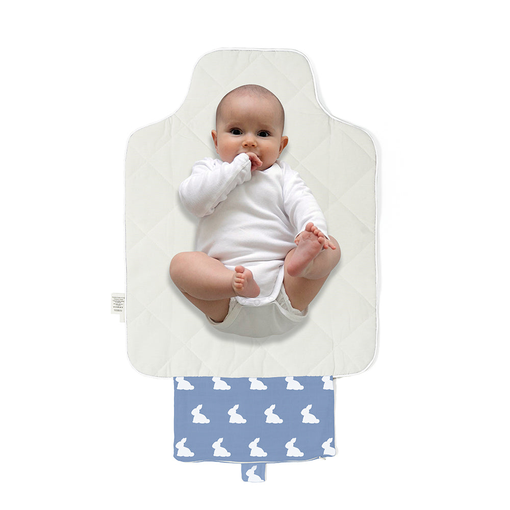 Çantalı Pratik Katlanabilir Alt Değiştirme Matı - Mono Lapin Royal Blue