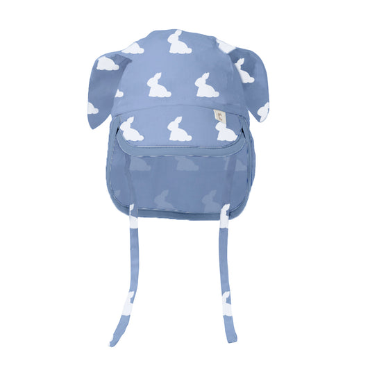 Müslin Ense Korumalı Bebek Şapka - Mono Lapin Royal Blue