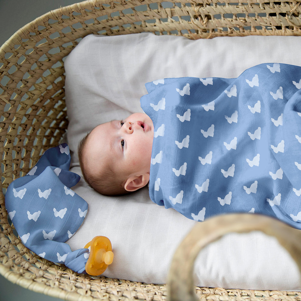Müslin Bebek Örtüsü - Mono Lapin Royal Blue
