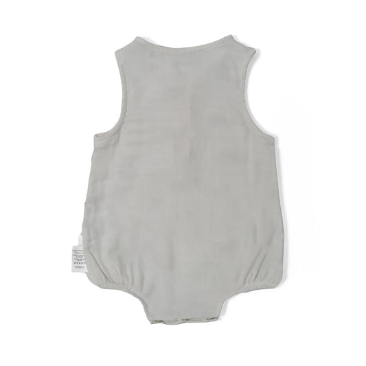 Müslin Erkek Bebek Kolsuz Tulum - Cotton Grey