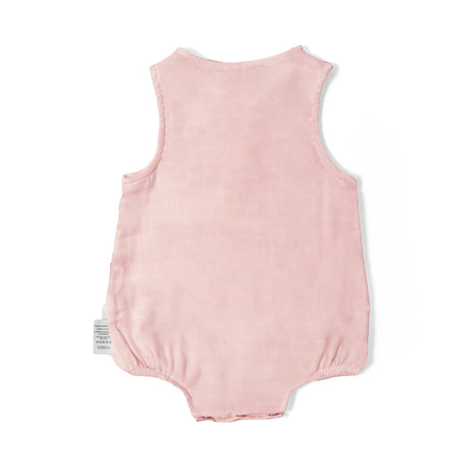 Müslin Kız Bebek Kolsuz Tulum - Innocent Pink