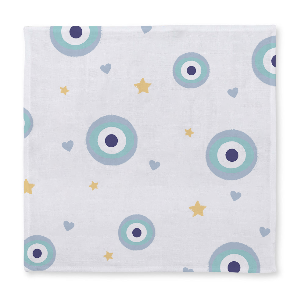 Müslin Bebek Ağız Bezi Paketi – Le Nazar & Endless Blue 10`lu