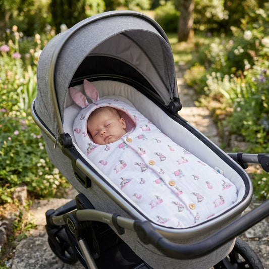 Müslin Kundak Battaniye - Bébé Lapin Rose
