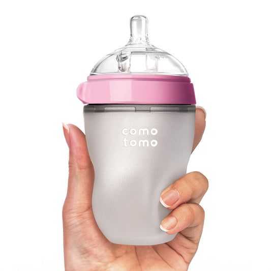 Comotomo Silikon Biberon 250ml Orta Akışlı (3-6 Ay) - Pembe