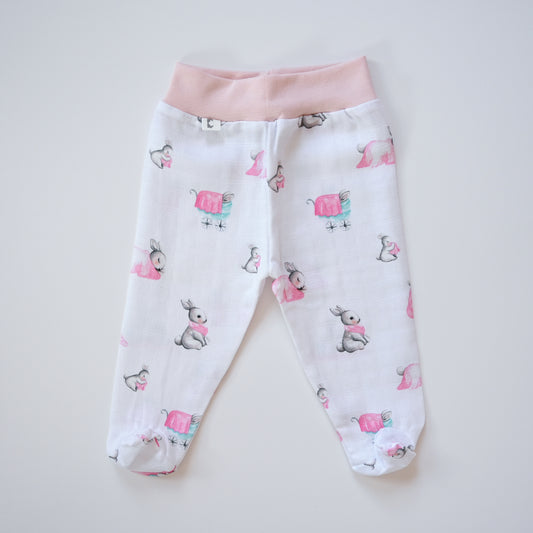 Müslin Patikli Alt - Bébé Lapin Rose