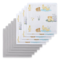 Müslin Bebek Ağız Bezi Paketi – Petits Caneton & Cotton Grey 10`lu