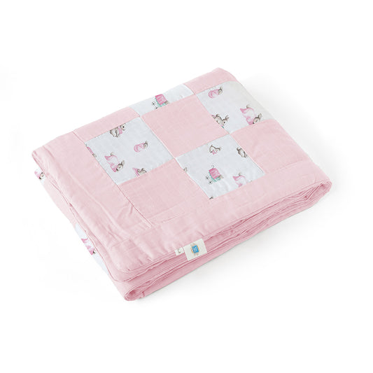 Müslin Bebek Yatak Örtüsü - Bébé Lapin Rose