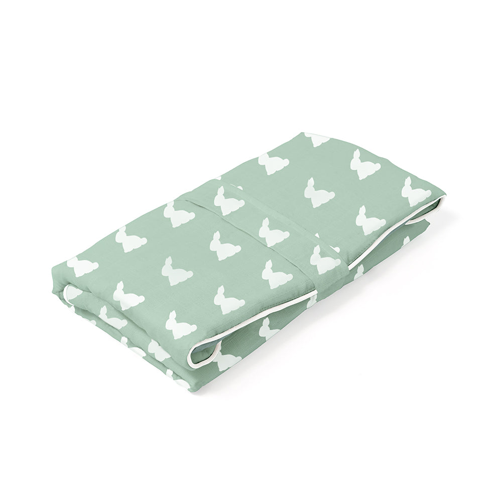 Çantalı Pratik Katlanabilir Alt Değiştirme Matı - Mono Lapin Matcha Green