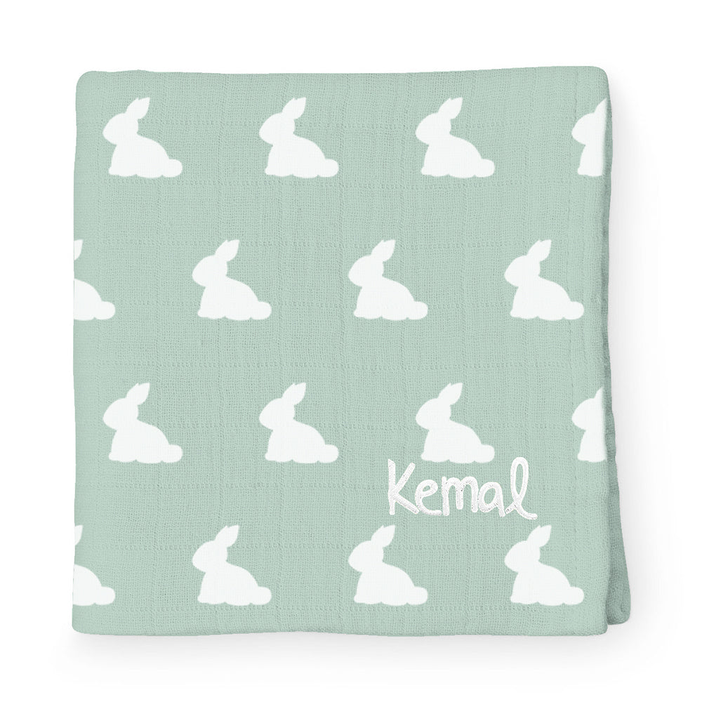 Müslin Bebek Örtüsü - Mono Lapin Matcha Green